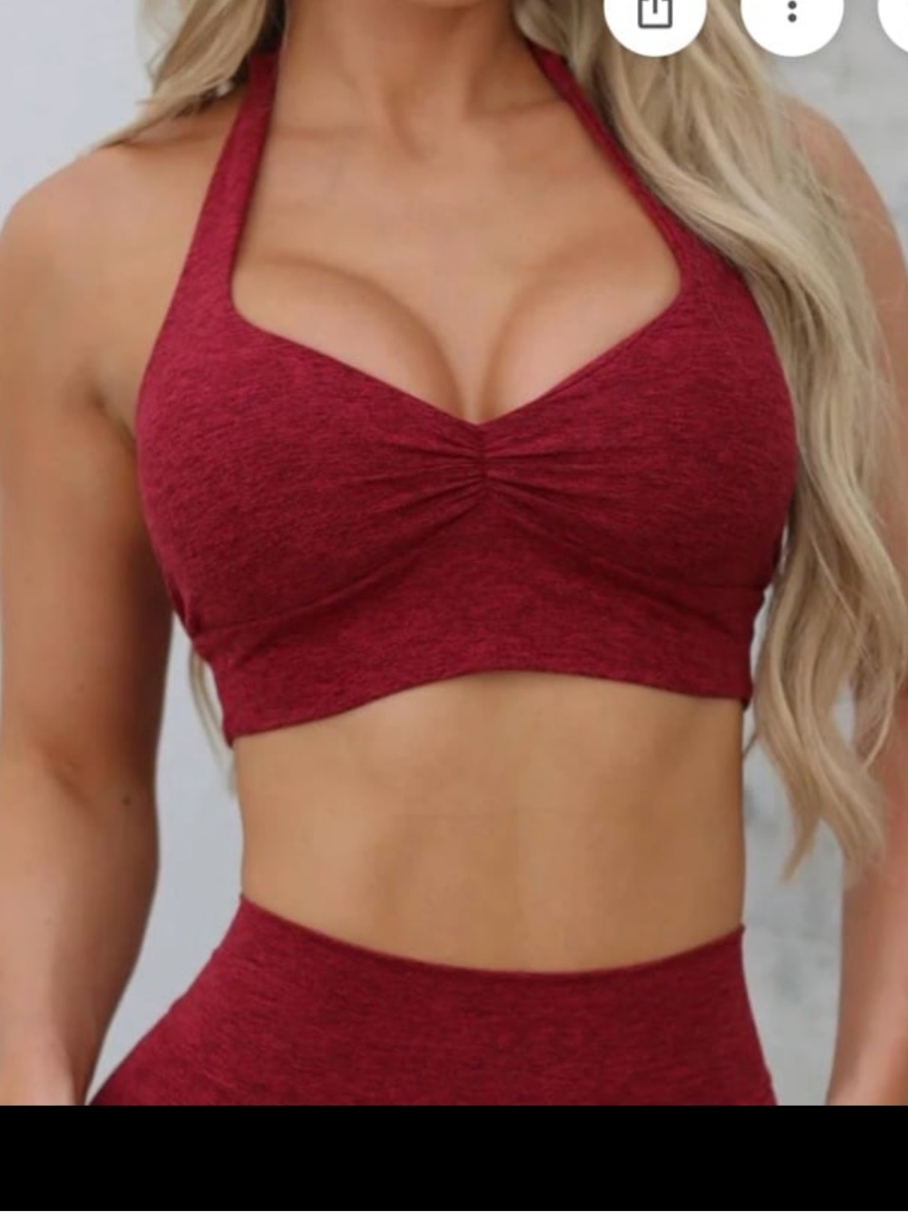 Bombshell Sportswear Garnet Red Backless Bra Large